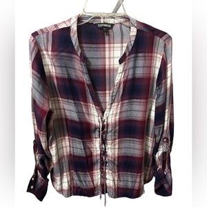 Long Sleeve Plaid Top